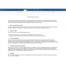 Anti Bribery Policy in word format